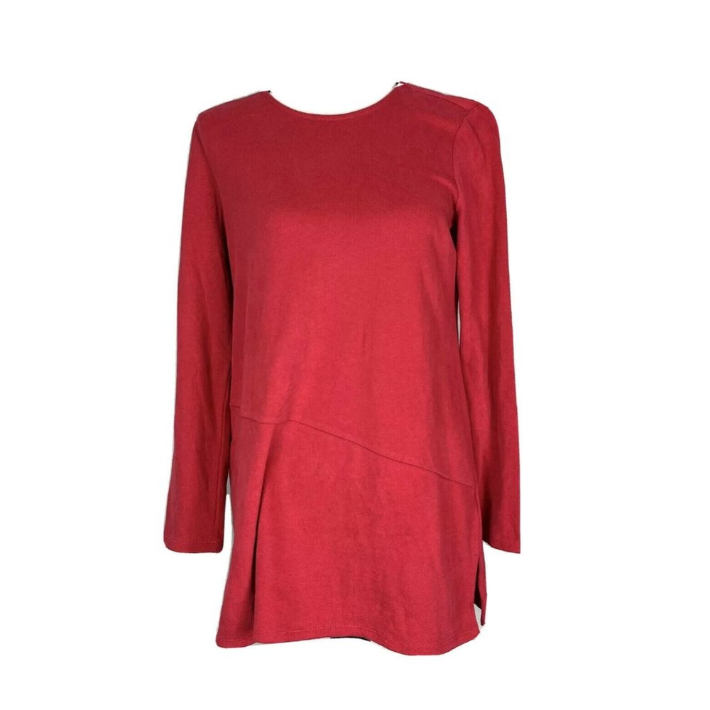 Pure Jill Soft-Touch Cotton Lagenlook Red Top Small